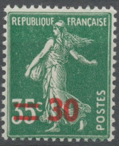 Timbres de 1932-38 avec nouvelle valeur. Type Semeuse fond plein. 30 sur 35c. Vert (361) Neuf luxe ** Y476