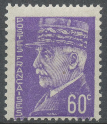 Effigies du Maréchal Pétain. 60c. Violet (Type Hourriez) Neuf luxe ** Y509