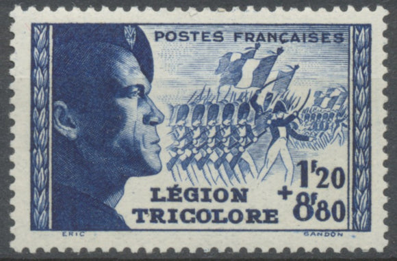 Pour la Légion tricolore.  1f.20+8f.80 bleu Neuf luxe ** Y565
