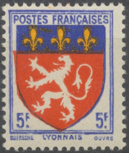 Armoiries de provinces (I) Lyonnais. 5f. Outremer, rouge et jaune Neuf luxe ** Y572