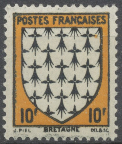 Armoiries de provinces (I) Bretagne. 10f. Noir et jaune-brun Neuf luxe ** Y573