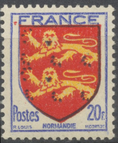 Armoiries de provinces (II) Normandie. 20f. Outremer, rouge et jaune Neuf luxe ** Y605