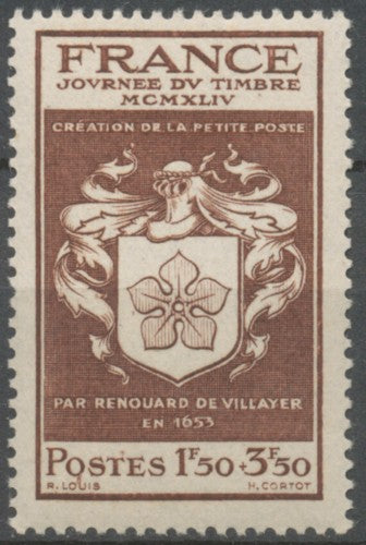 Journée du Timbre. Au profit de l'Entraide française Ecusson de Renouard de Villayer 1f.50+3f.50 Neuf luxe ** Y668