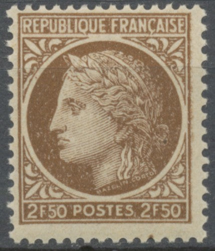 IV° République. Type Cérès de Mazelin 2f.50 brun Neuf luxe ** Y681