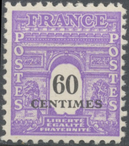 Type Arc de Triomphe de 1944. 2e série.  60c. Violet Neuf luxe ** Y705
