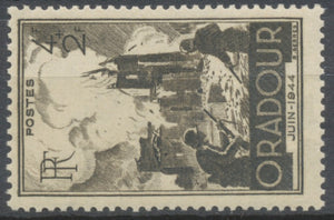 Anniversaire de la destruction d'Oradour-sur-Glane. Au profit de l'Entraide française. 4f.+2f. Gris Neuf luxe ** Y742