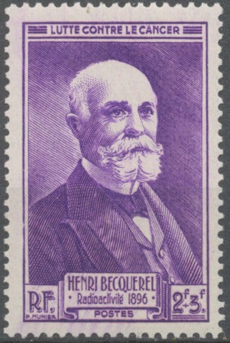 Propagande sanitaire. Henri Becquerel (1852-1908), prix Nobel de Physique, 1903. 2f.+3f. Violet Neuf luxe ** Y749