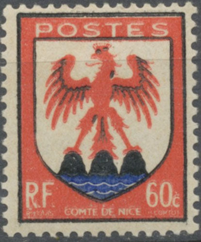 Armoiries de Provinces (III) Nice. 60c. Noir, rouge et outremer Neuf luxe ** Y758