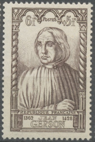 Célébrités du XVe siècle. Jean Charlier, dit Jean de Gerson. 6f.+5f. Sépia Neuf luxe ** Y769