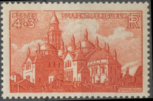 Cathédrales et Basiliques. Saint-Front, de Périgueux 4f.+3f. Brun-rouge Neuf luxe ** Y774