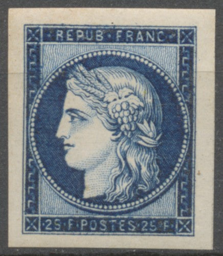 Centenaire du Timbre. Type de 1849-50 (Cérès). 25f. Bleu Neuf luxe ** Y831