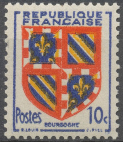 Armoiries de provinces (IV) Bourgogne. 10c. Outremer, rouge, jaune et noir Neuf luxe ** Y834