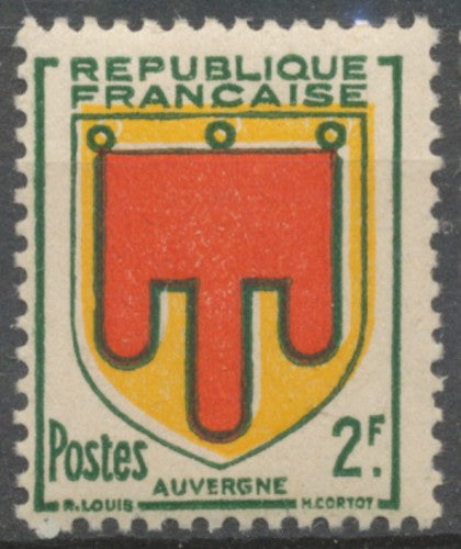 Armoiries de provinces (IV) Auvergne. 2f. Vert, jaune et rouge Neuf luxe ** Y837