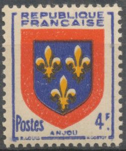 Armoiries de provinces (IV) Anjou. 4f. Outremer, rouge et jaune Neuf luxe ** Y838