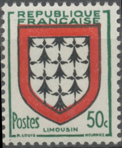 Armoiries de provinces (V) Limousin. 50c. Olive, noir et carmin. Neuf luxe ** Y900