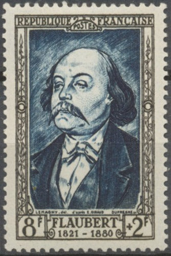 Célébrité du XIXe siècle (II). Cadres sépia. Gustave Flaubert, écrivain  8f. + 2f. Bleu-noir. Neuf luxe ** Y930