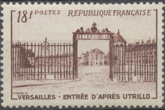 Grille d'entrée du château de Versailles (d'après gouache de Maurice Utrillo (1883-1955) 18f. Brun. Neuf luxe ** Y939