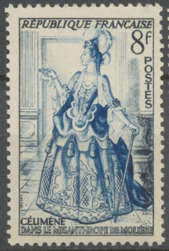 Théâtre français. Célimène 8f. Bleu-noir et outremer. Neuf luxe ** Y956