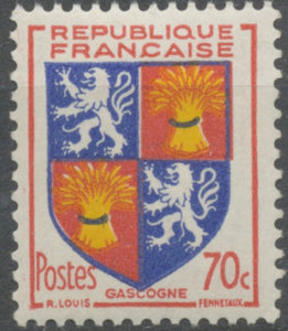 Armoiries de provinces (VI) Gascogne. 70c. Rouge, outremer et jaune. Neuf luxe ** Y958