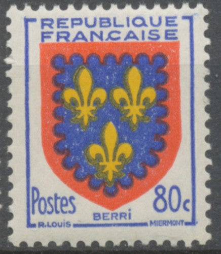 Armoiries de provinces (VI) Berri. 80c. Outremer, rouge et jaune. Neuf luxe ** Y959