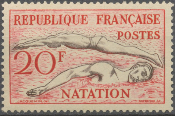 Jeux olympiques d'Helsinki (1952) Natation 20f. Rose-carmin et bistre. Neuf luxe ** Y960