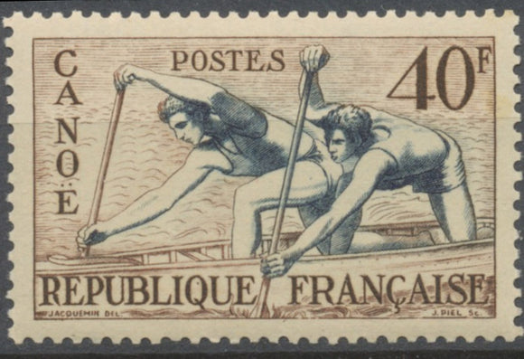 Jeux olympiques d'Helsinki (1952) Canoë 40f. Bistre et bleu-violet. Neuf luxe ** Y963