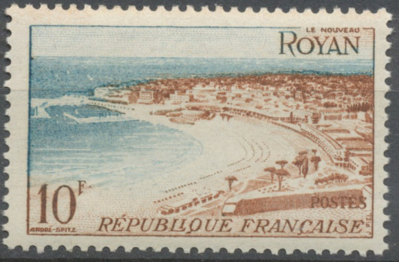 Série touristique. Royan 10f. Brun-rouge et bleu clair. Neuf luxe ** Y978