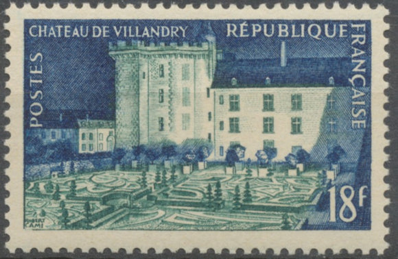 Château de Villandry (Touraine) 18f. Bleu et vert. Neuf luxe ** Y995