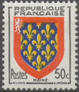 Armoiries de provinces (VII) Maine. 50c. Brun-noir, rouge, outremer et jaune. Neuf luxe ** Y999