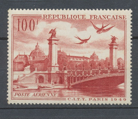 Télégraphie et Téléphonie. Vue de Paris PA N°28 100f rouge-brun N** YA28