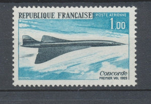 Premier vol de l'Avion Supersonique"Concorde"PA N°43 1f bleu et bleu- noir N** YA43