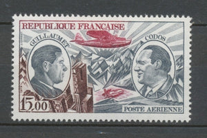 Guillaumet et Codos Pionniers Poste aérienne N°48 15f gris -bleu/carmin/violet N** YA48