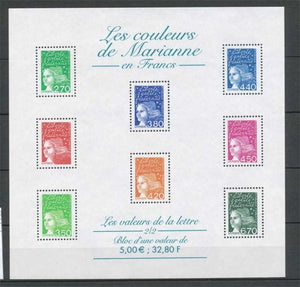 Couleurs de Marianne en Francs. 32f80 YB42