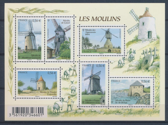 2010 France Bloc feuillet N°F4485 Les moulins YB4485