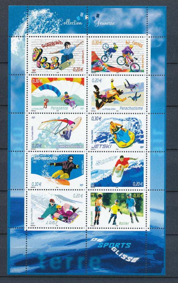 2004 France Bloc feuillet N°76 Les sports de glisse YB76