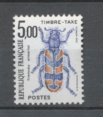 Insectes. Coléoptères. N°112 5f. Noir,bleu-lilas et rouge-brun N** YX112