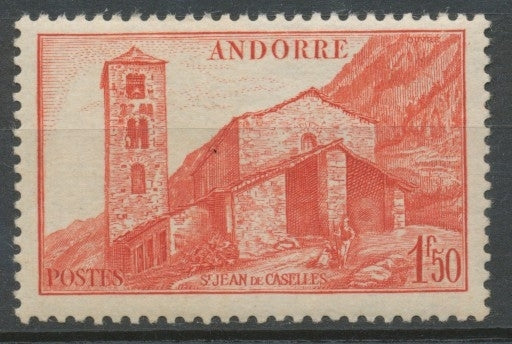 Andorre français N°102, 1f.50 rouge-orange NEUF** ZA102