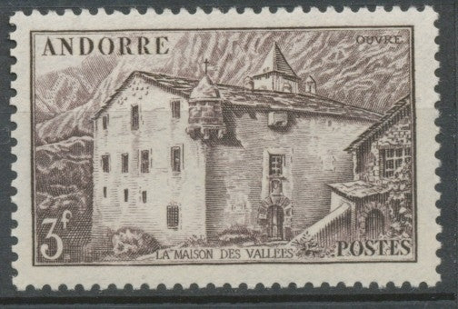 Andorre français N°106, 3f. brun-lilas NEUF** ZA106