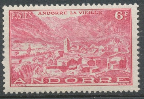 Andorre français N°111, 6f. Rose carminé NEUF** ZA111