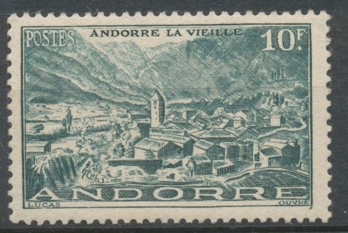 Andorre français N°112, 10f. vert NEUF** ZA112