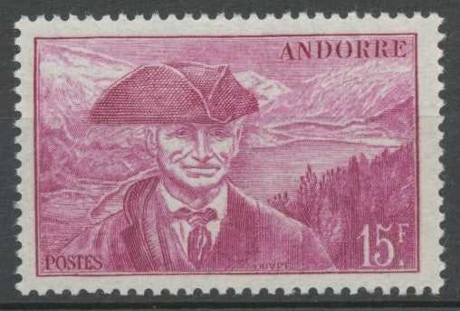 Andorre français N°114, 15f. Lilas-rose NEUF** ZA114