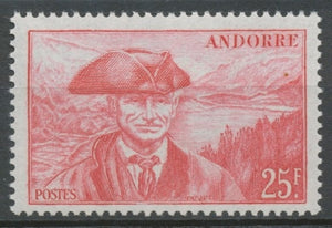 Andorre français N°116, 25f. Rose carminé NEUF** ZA116