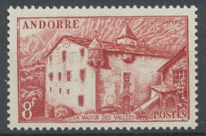Andorre français N°128, 8f. Brun-rouge NEUF** ZA128