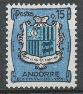Andorre FR N°156 15c. Noir et bleu NEUF** ZA156