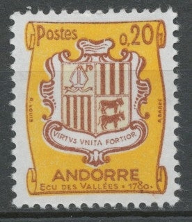 Andorre FR N°157 20c. Brun et jaune NEUF** ZA157