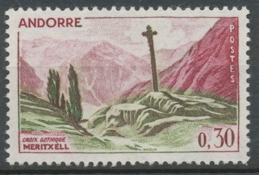 Andorre FR N°159 30c rouge-brun/lilas/olive N** ZA159