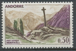 Andorre FR N°161 50c violet/olive/bistre NEUF** ZA161