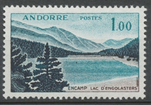 Andorre FR N°164 1f Vert-noir/bleu-v./vio.-gris N** ZA164