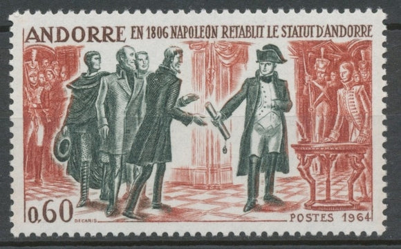 Andorre FR N°168 60c rouge-brun/vert-noir N** ZA168