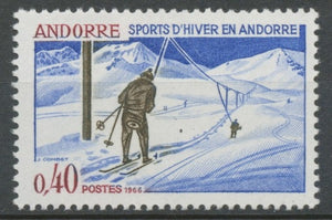 Andorre FR N°176 40c Vert-bleu/lilas-brun N** ZA176